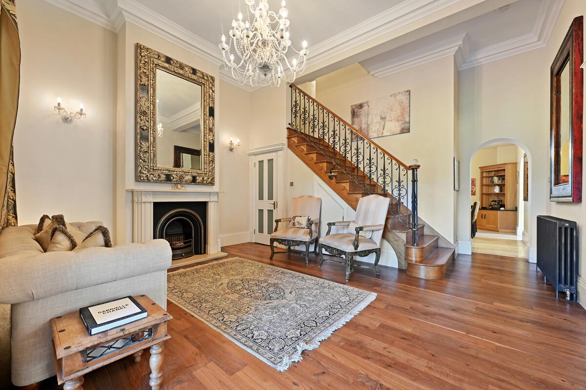 Fireplace in the hall